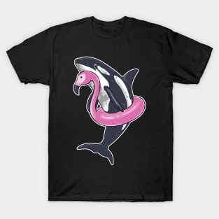 Beach Summer Pool Party Men Women Kids Funny Orca Flamingo T-Shirt